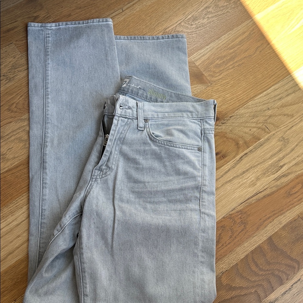 7 For All Mankind Light Gray Men Jeans